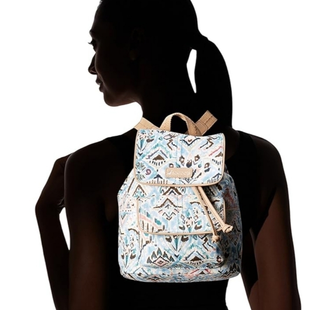 EUC The Sakroots Metro Mini Flap Backpack in Turquoise Brave Beauti - Picture 2 of 11